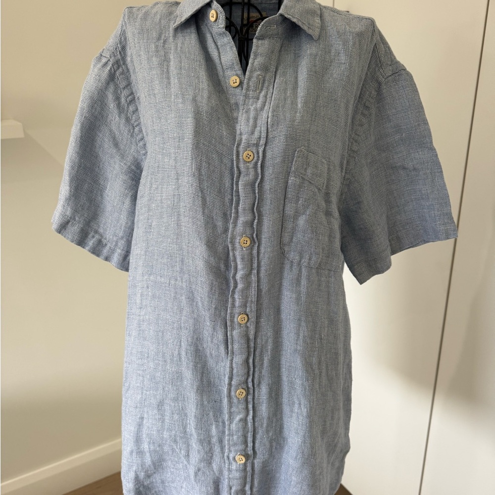 Faherty Blue Casual Button Down Shirt Relaxed Fit